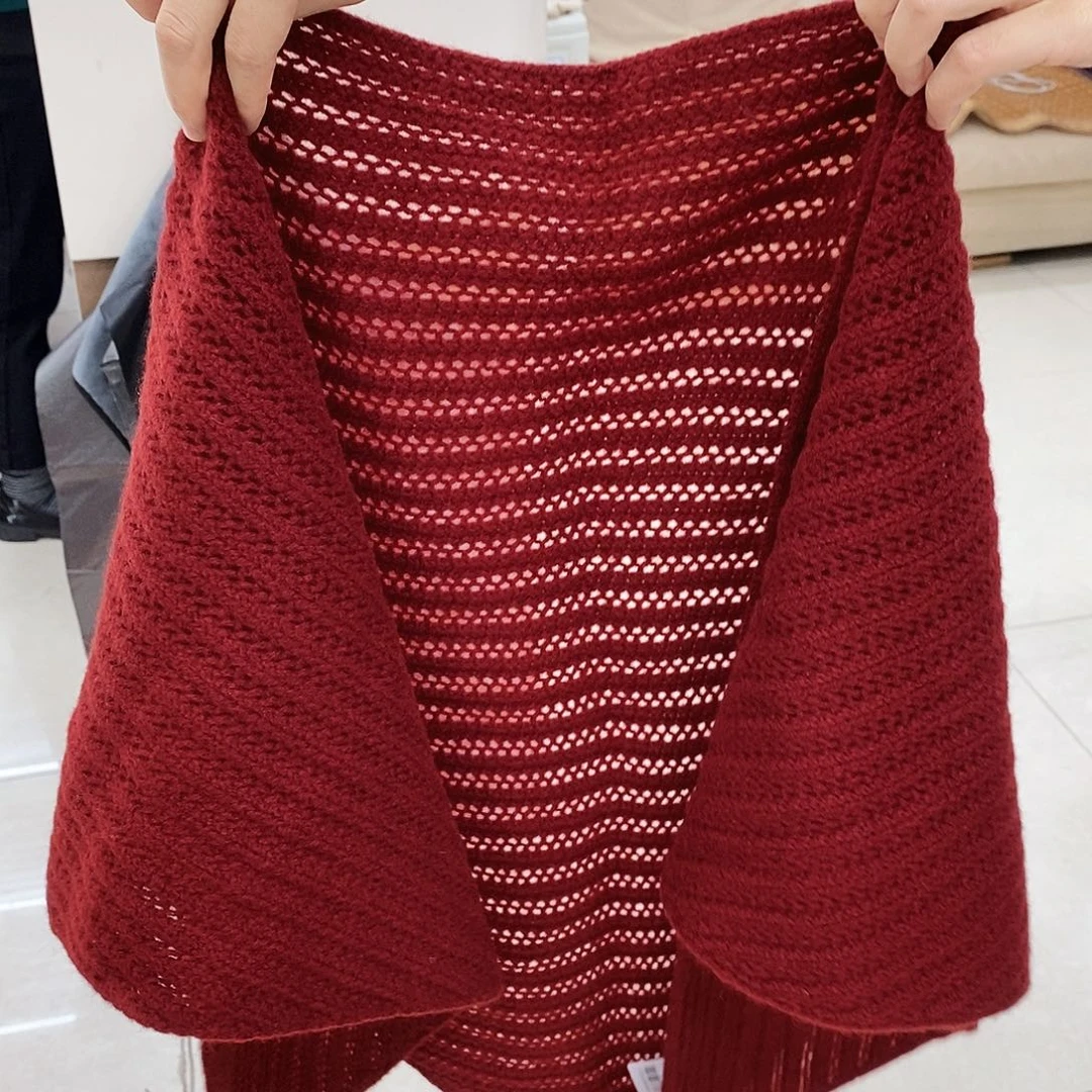 美丽诺羊毛秋季新款三角巾大披肩