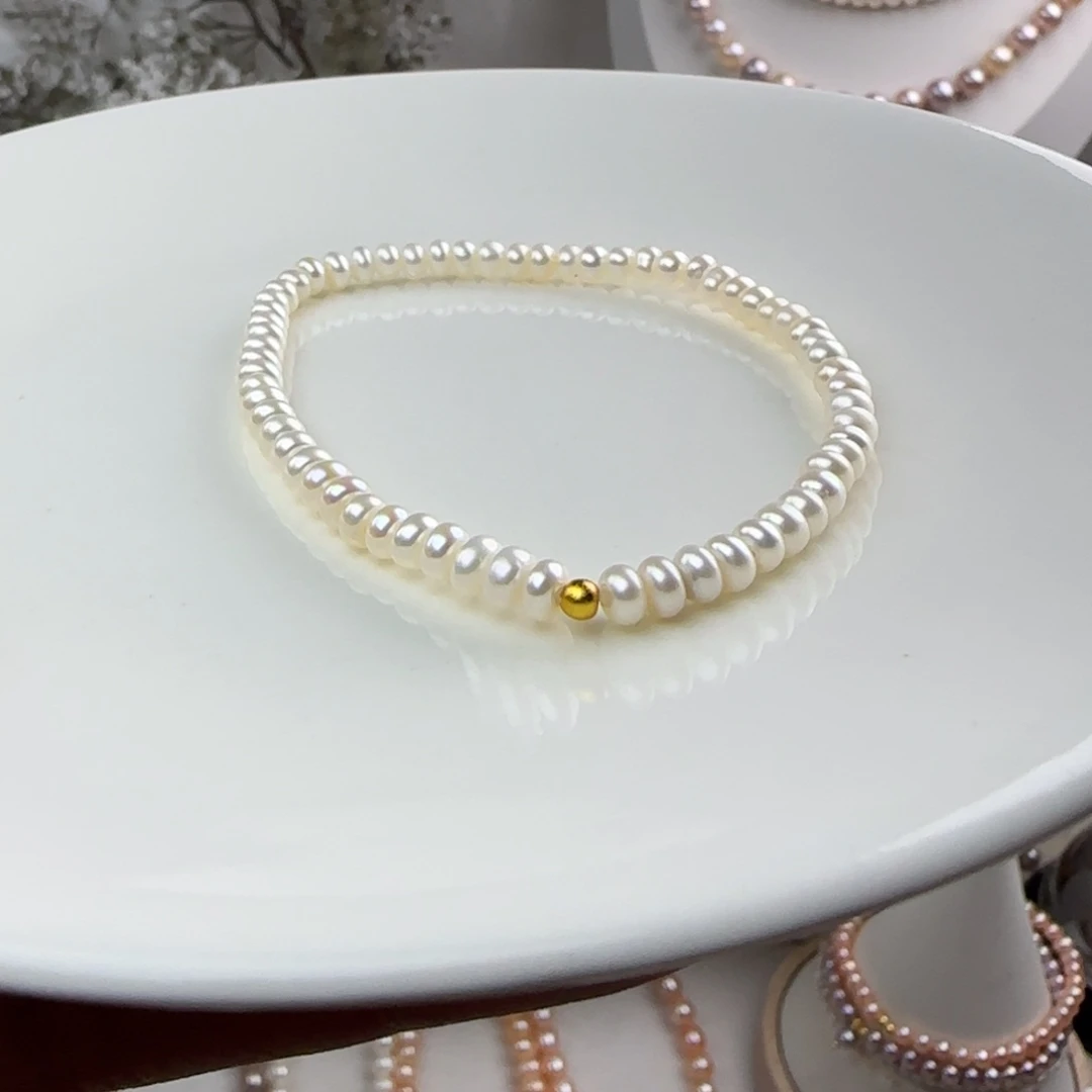 淡水珍珠手绳未镶嵌4-5mm微微瑕