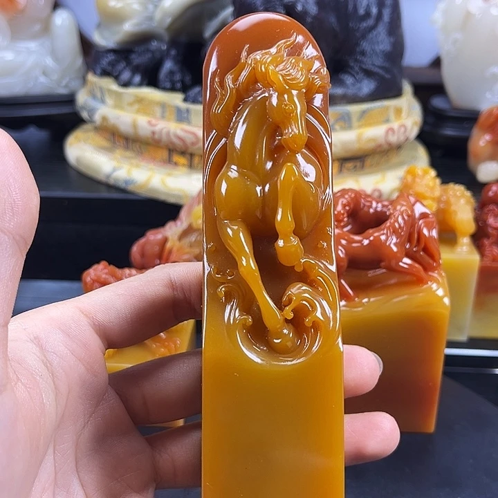 黑***龙寿山石马到功成寿山石