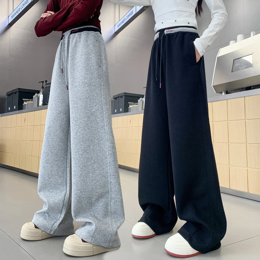 女童裤子2025秋装新款卫裤儿童春秋款阔腿裤女孩中大童直筒运动裤