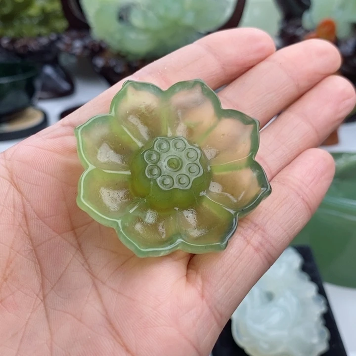 岫玉四大名玉香插未镶嵌白**子