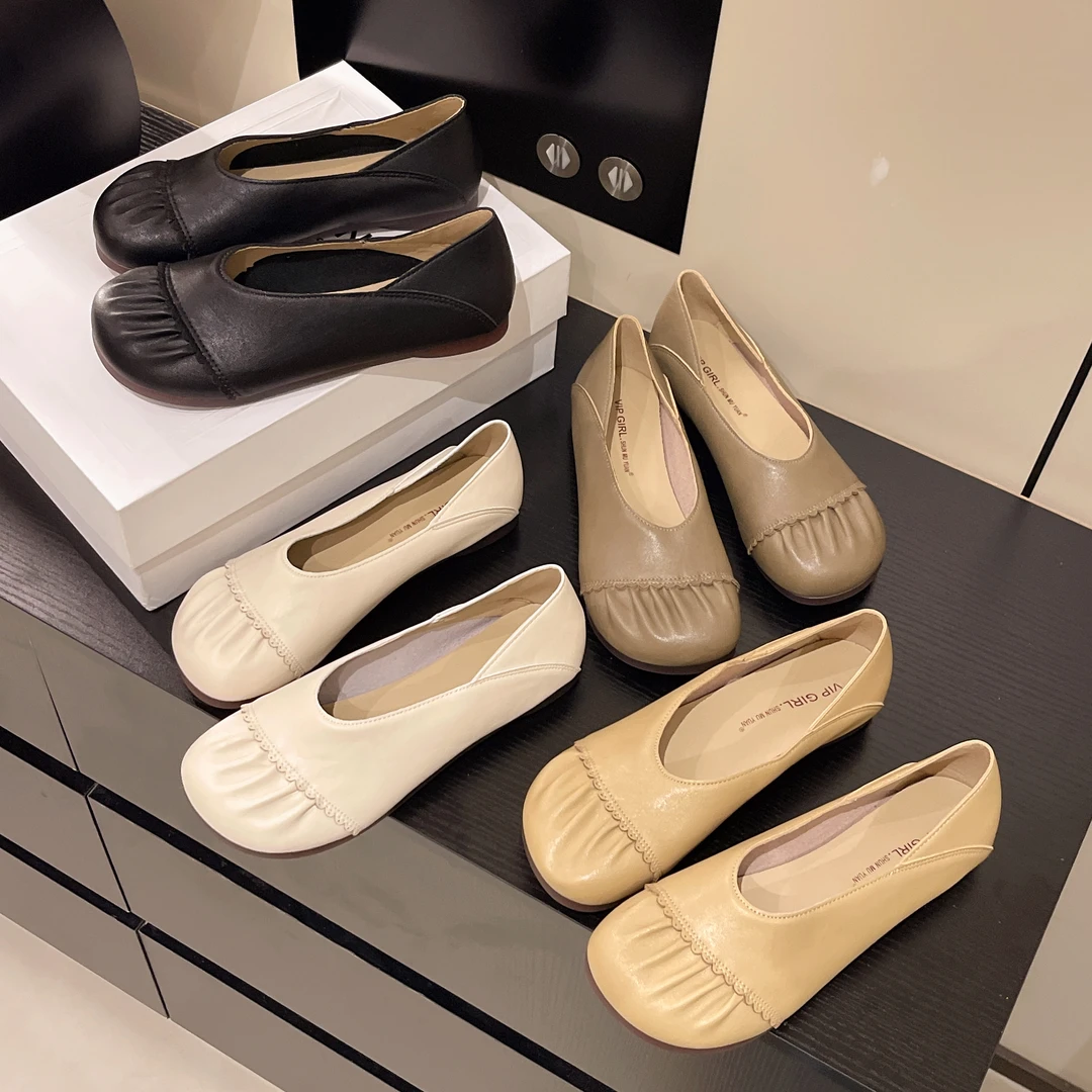 2511新款圆头花边两穿舒适百搭软底时尚小单鞋