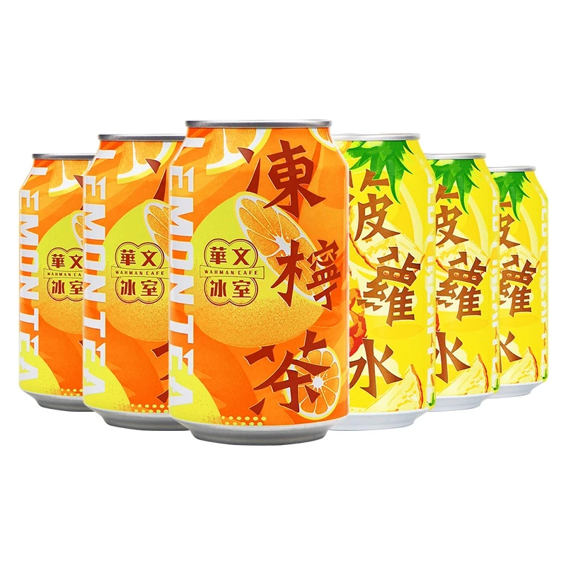 马来西亚进口茶餐厅华文冰室冻柠茶/菠萝冰315ml*8罐清爽果汁饮品