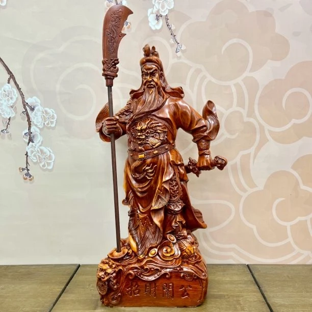 祥龙关公横刀财神家居办公前台工艺品摆件