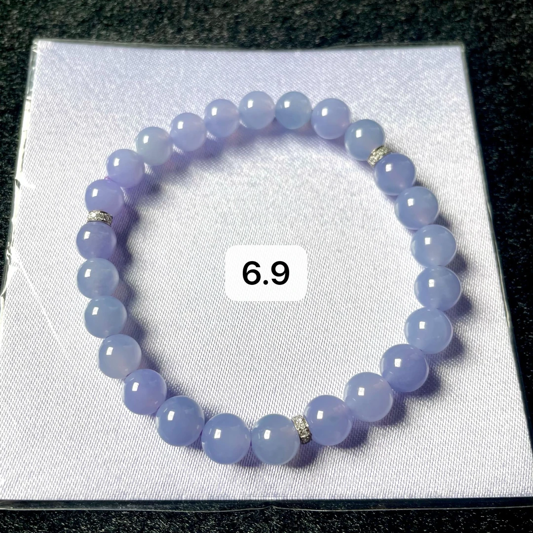 天然a货缅甸翡翠紫冰浓色手串