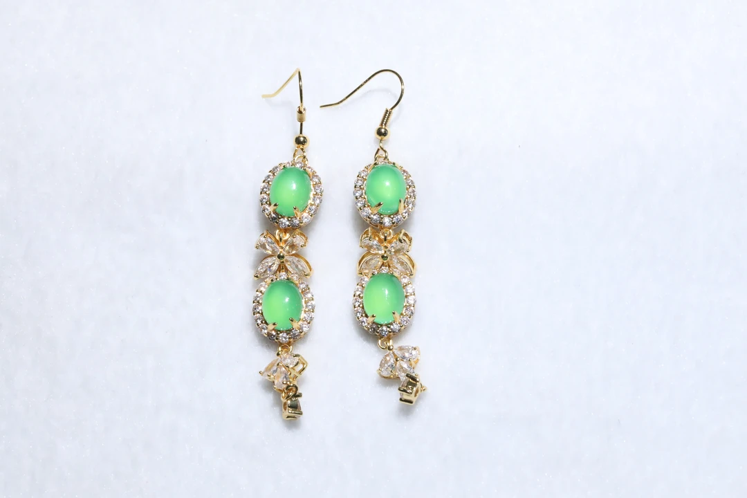 TYES764绿色翡翠耳饰