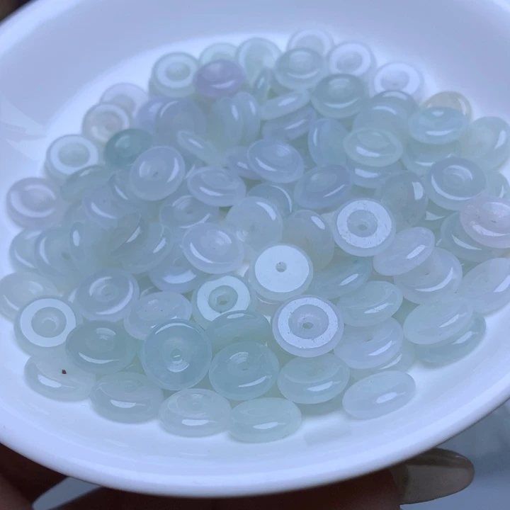 翡翠散珠卡9冰透平安扣20个