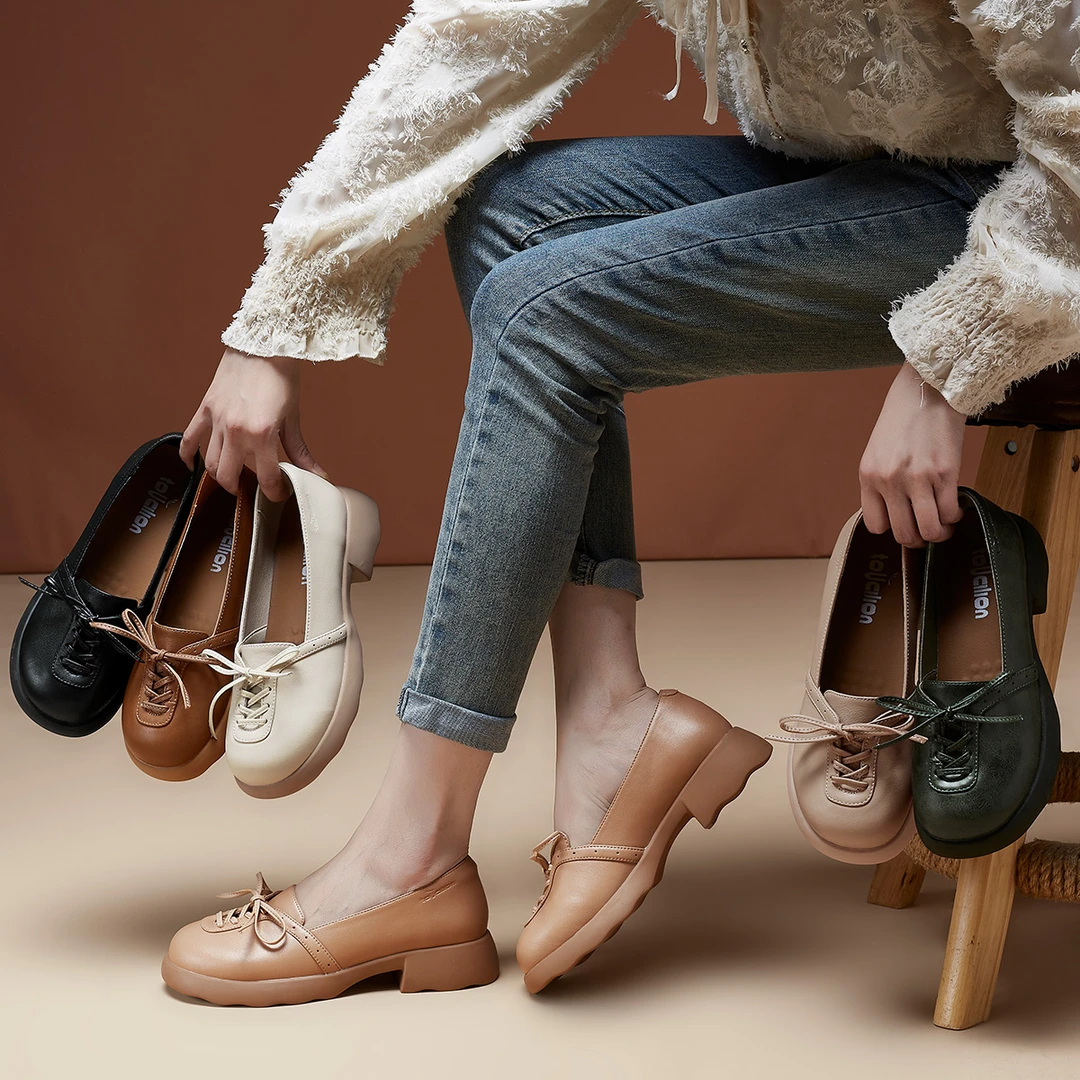 T401T402复古玛丽珍鞋女蝴蝶结厚底温柔风单鞋浅口百搭乐福鞋