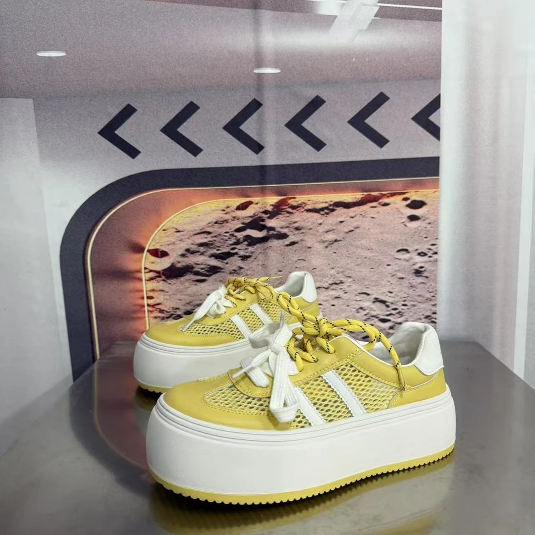 1913春夏新款2025圆头系带韩版简约休闲板鞋潮流百搭ins