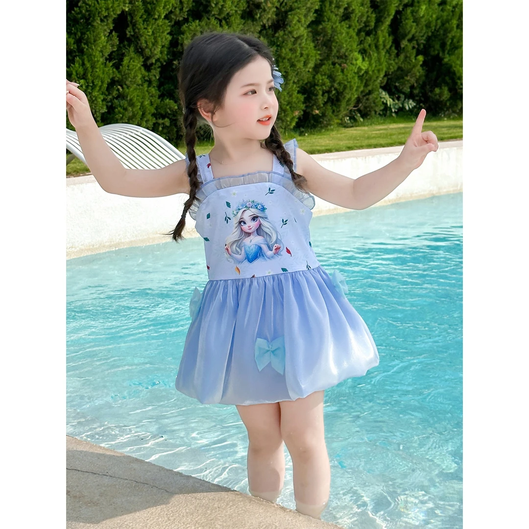 儿童连体泳衣夏季2025新款女童速干公主裙游泳衣宝宝沙滩度假泳装