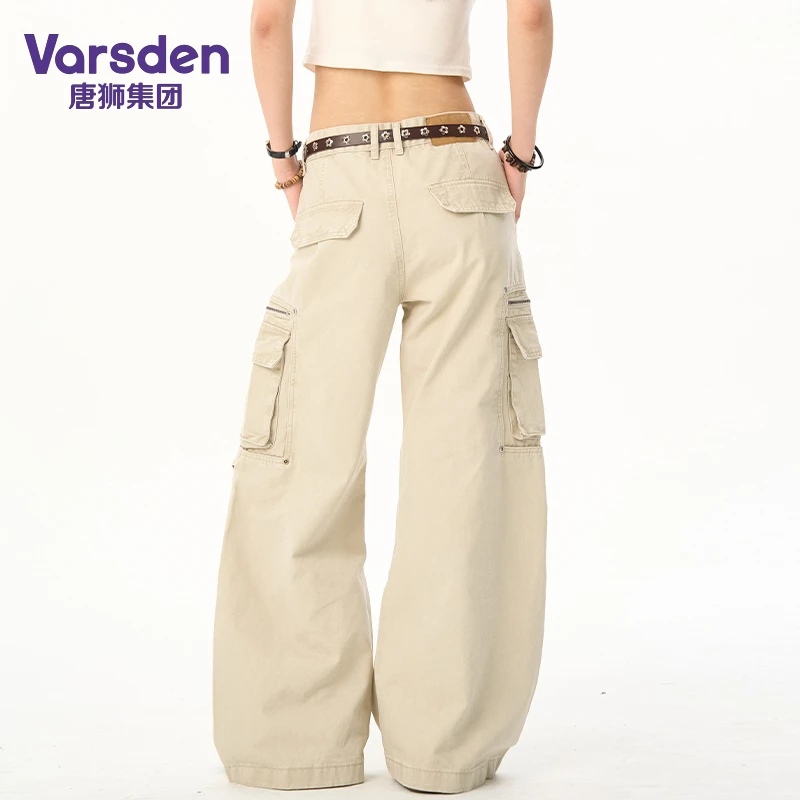 唐狮集团Varsden美式做旧多口袋工装裤复古直筒百搭男款弯刀裤潮