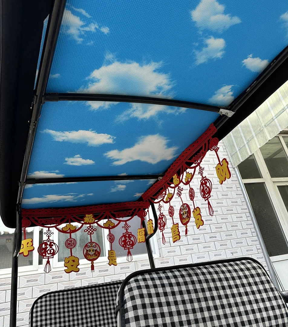 电动三轮车顶防晒隔热板防水车顶保温防水可拆卸电动四轮老年代步