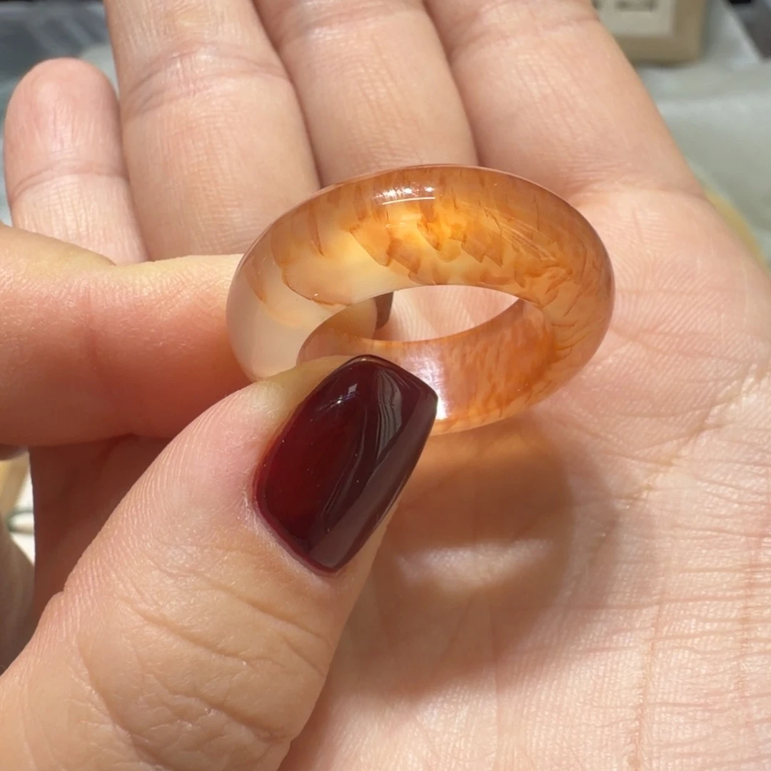 玛瑙/玉髓未镶嵌戒指港18/19/内18.8