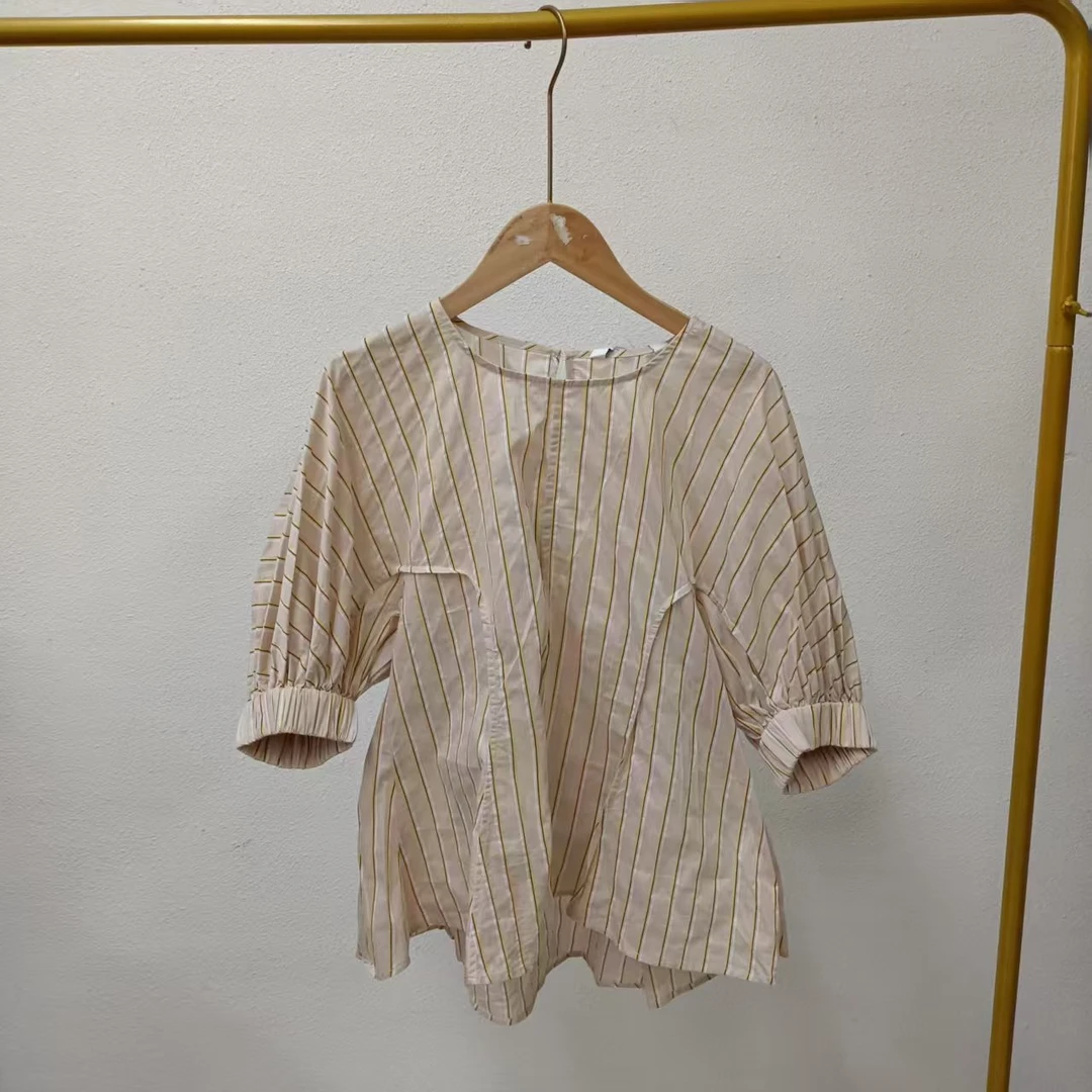 唯琳剪标   7仓S1-8-3951款   U家条纹收腰上衣