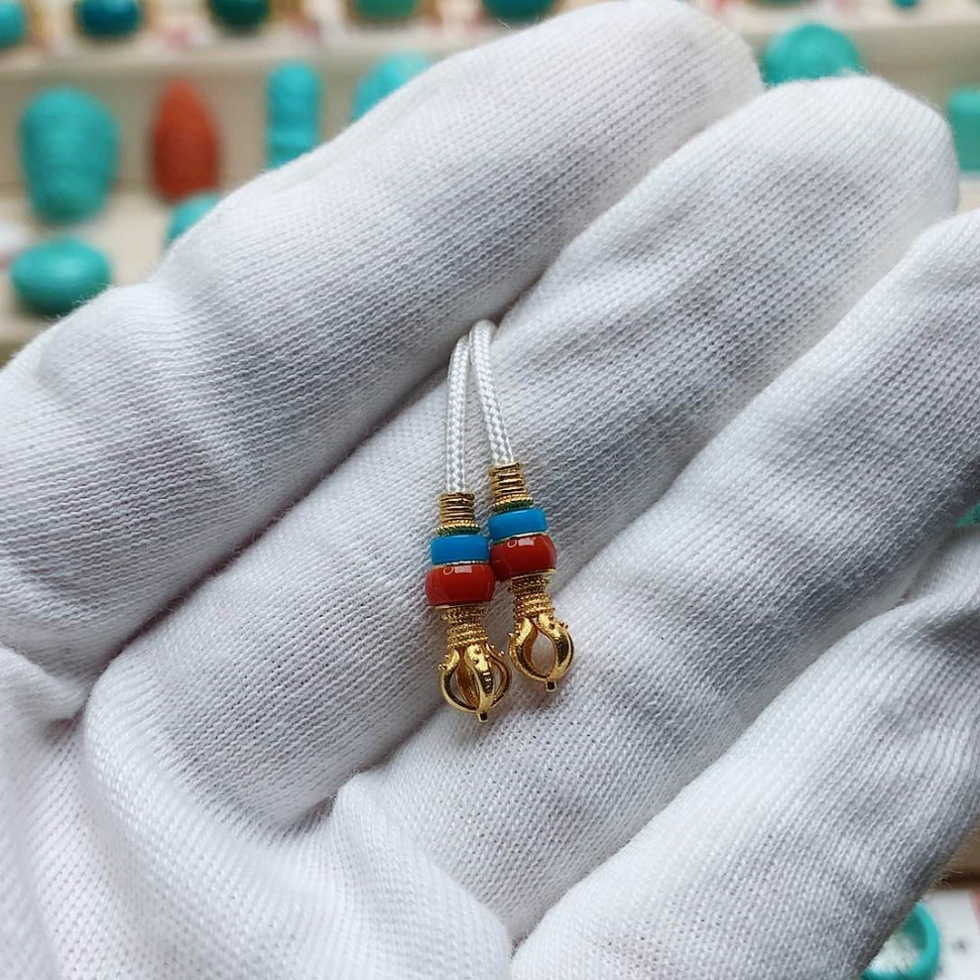 绿松石珠宝半成品18K金镶嵌极***