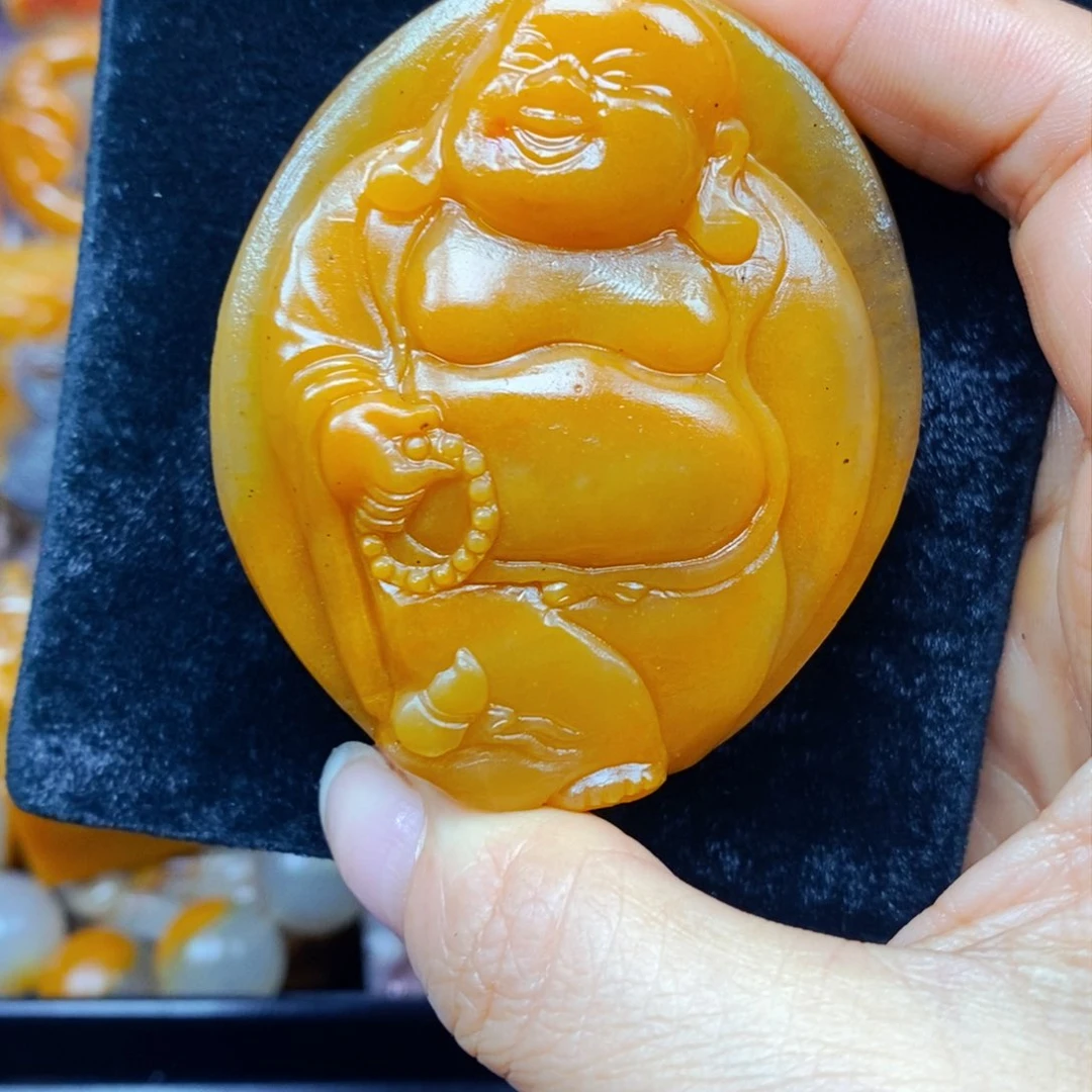 未镶嵌石英质玉（黄龙玉）吊坠(不含链)
