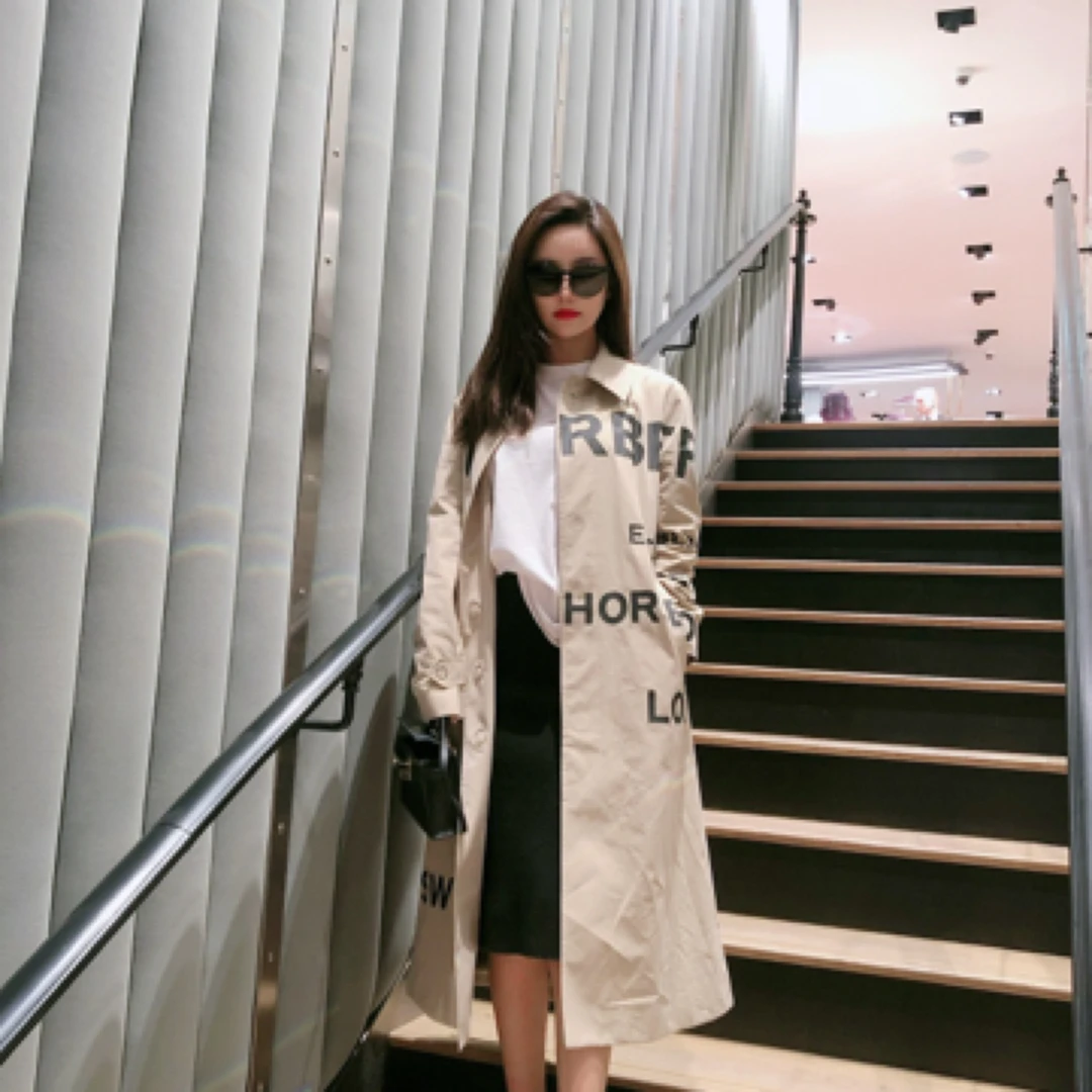 99新 BURBERRY/博柏利  经典印花长袖棉质大衣/48码/A02270