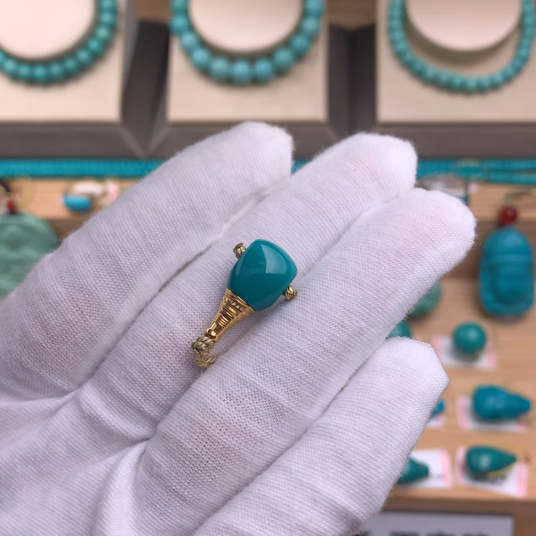 18K金镶嵌绿松石珠宝奇石9.1