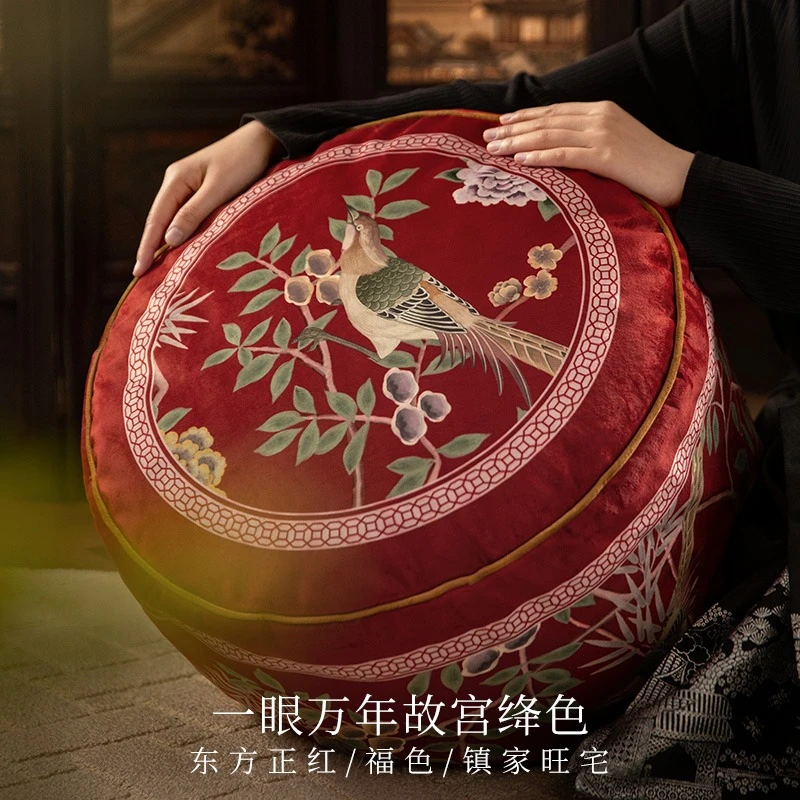 范居春时锦法式中国风坐墩新年红色氛围感家用多功能蒲团坐垫