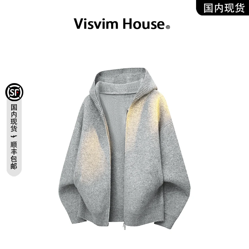 【品牌现货撤柜】VISVIM WINGS春秋新款双拉链开衫针织衫毛衣外套男