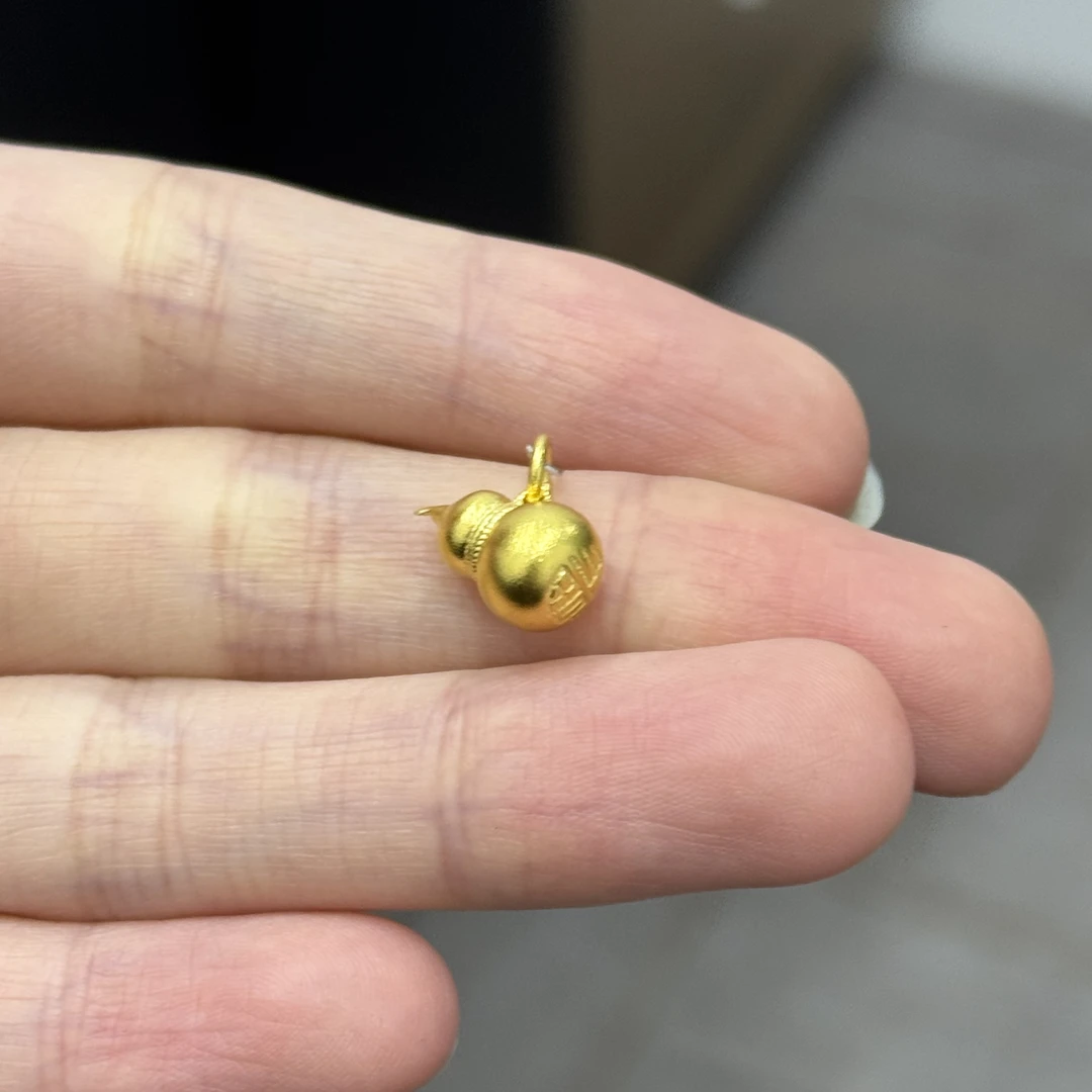 福字古法葫芦吊坠足金999