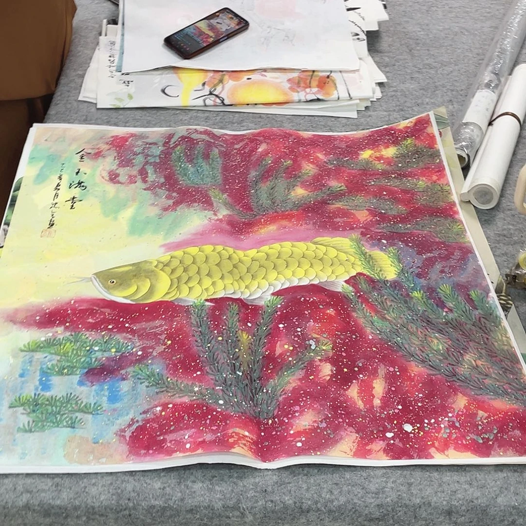国画纯手绘山水花鸟