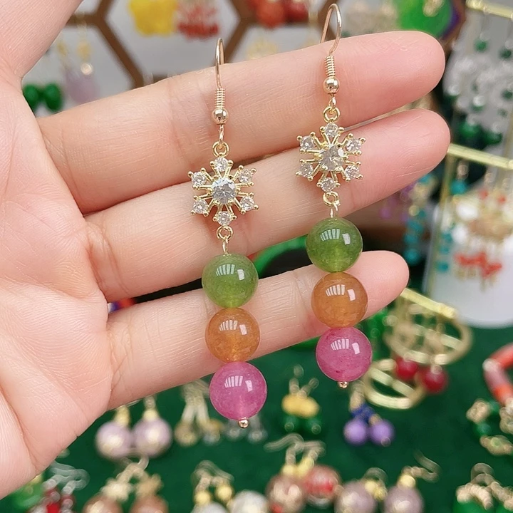 石英质玉合金耳钉