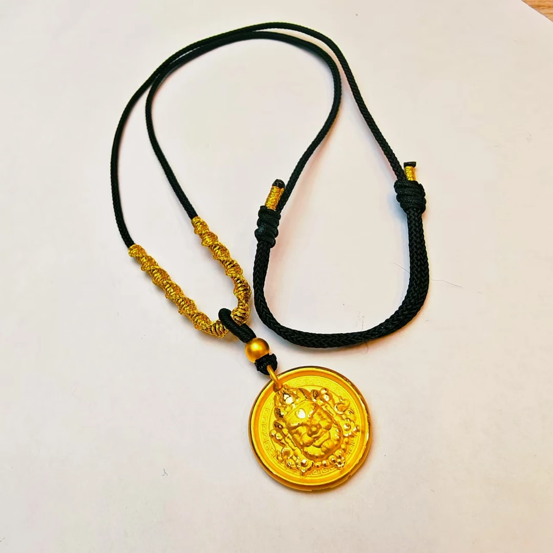 70#足金999 黄财神  手工编织