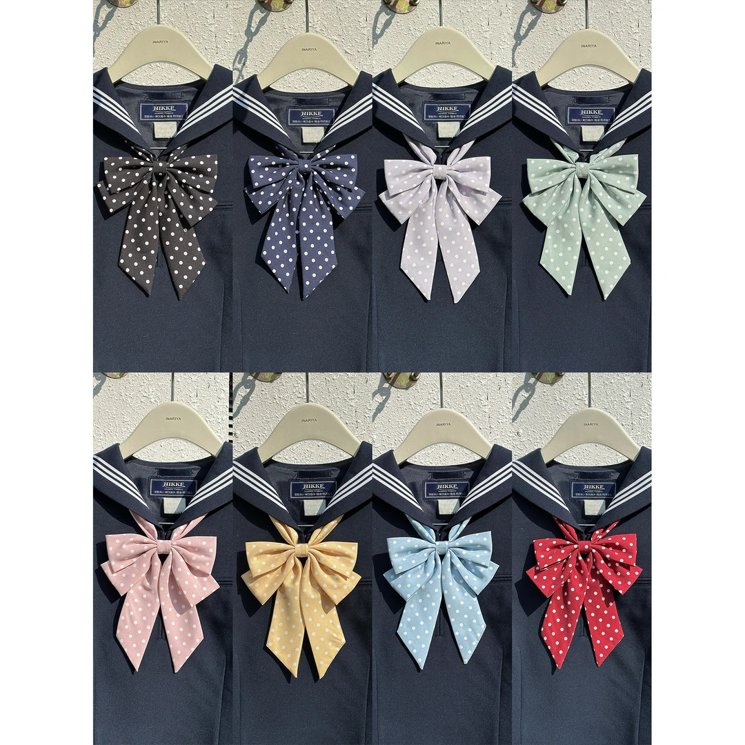 【波点直条巾 INARIYA自制】双层领结JK制服配饰百搭校供学院包邮