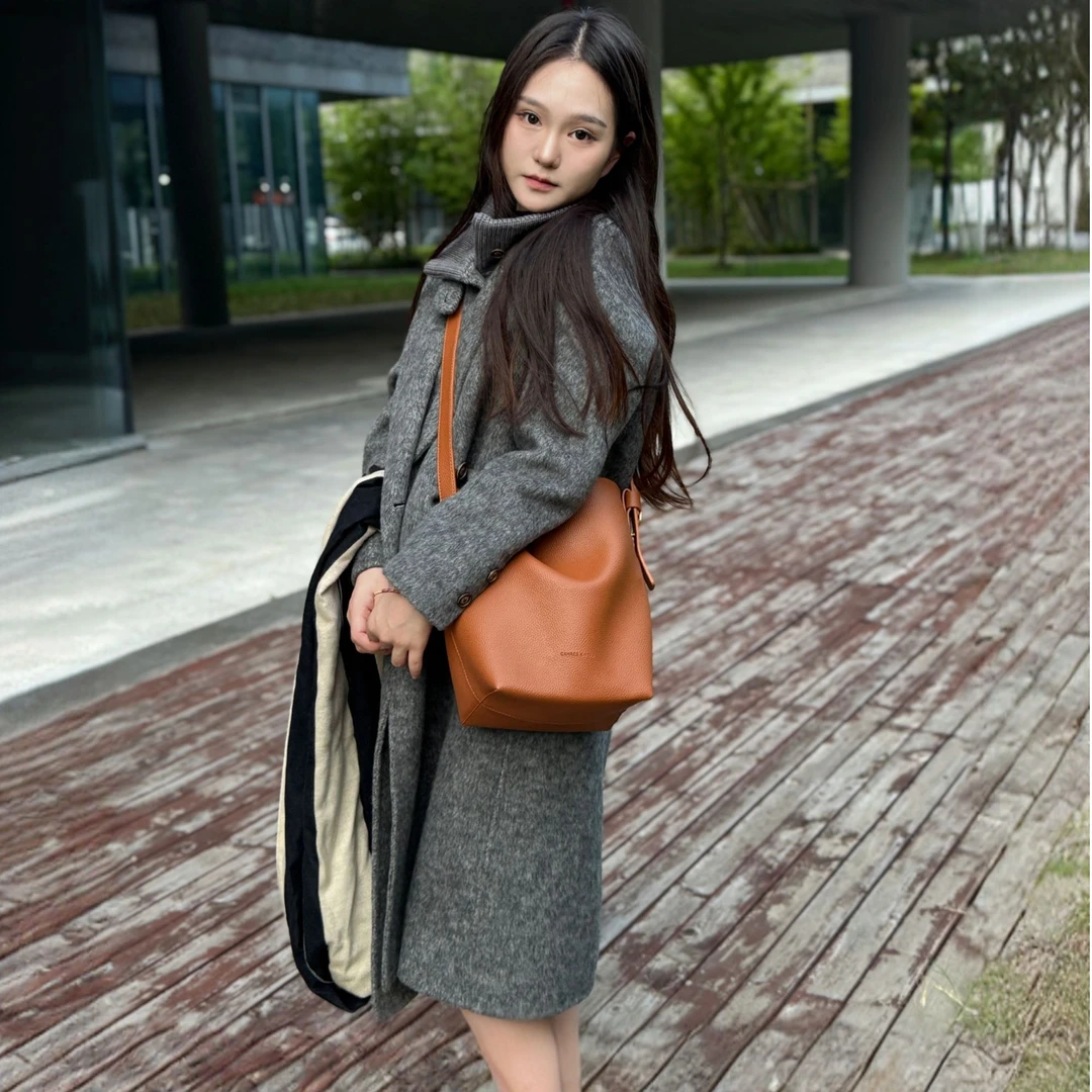 【欣欣专属】双面羊毛大衣韩系两件套高贵气质百搭长款宽松女装秋冬