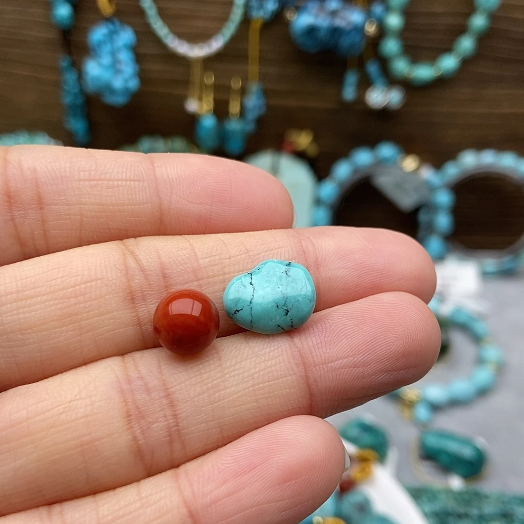 南红玛瑙未镶嵌随形豆子