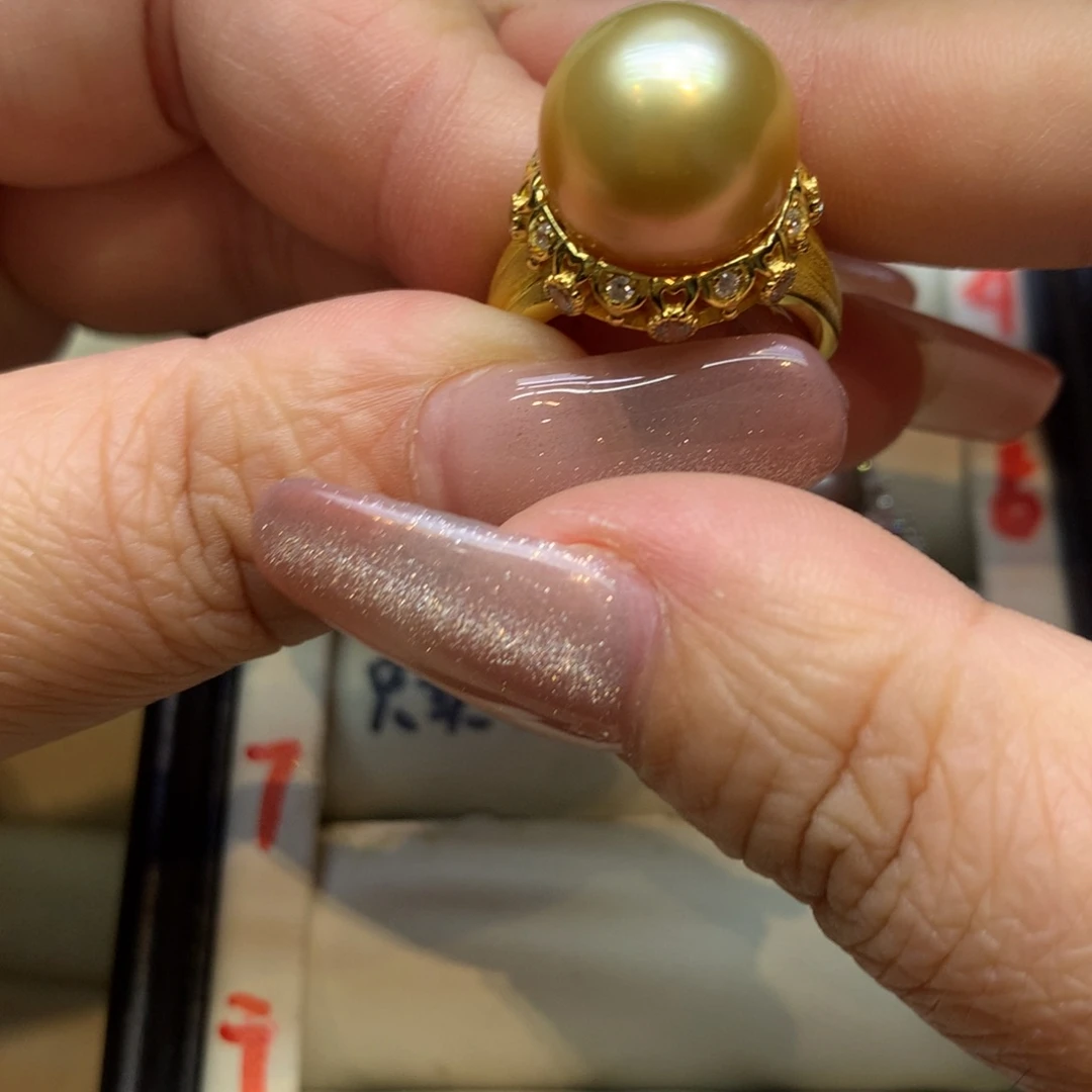 银S925镶嵌戒指海水珍珠