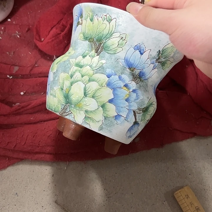 沐****景德镇手绘花盆满38包邮偏远地区除外