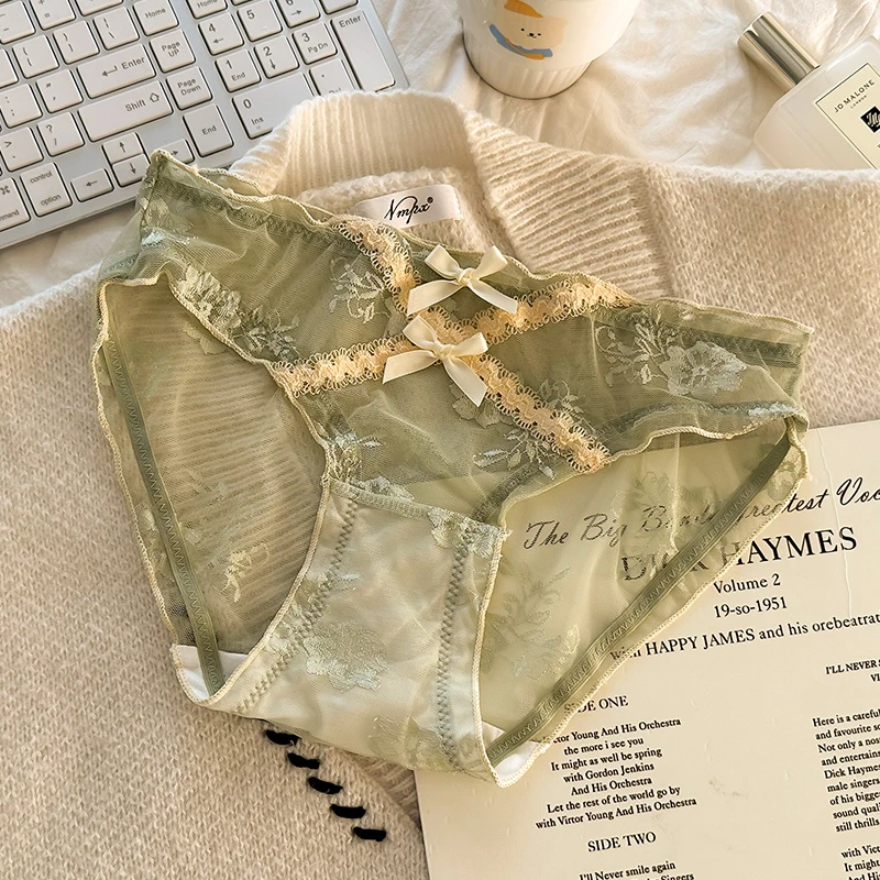 透气~薄款少女蕾丝内裤女纯欲氛围感新款夏季法式性感三角裤低腰