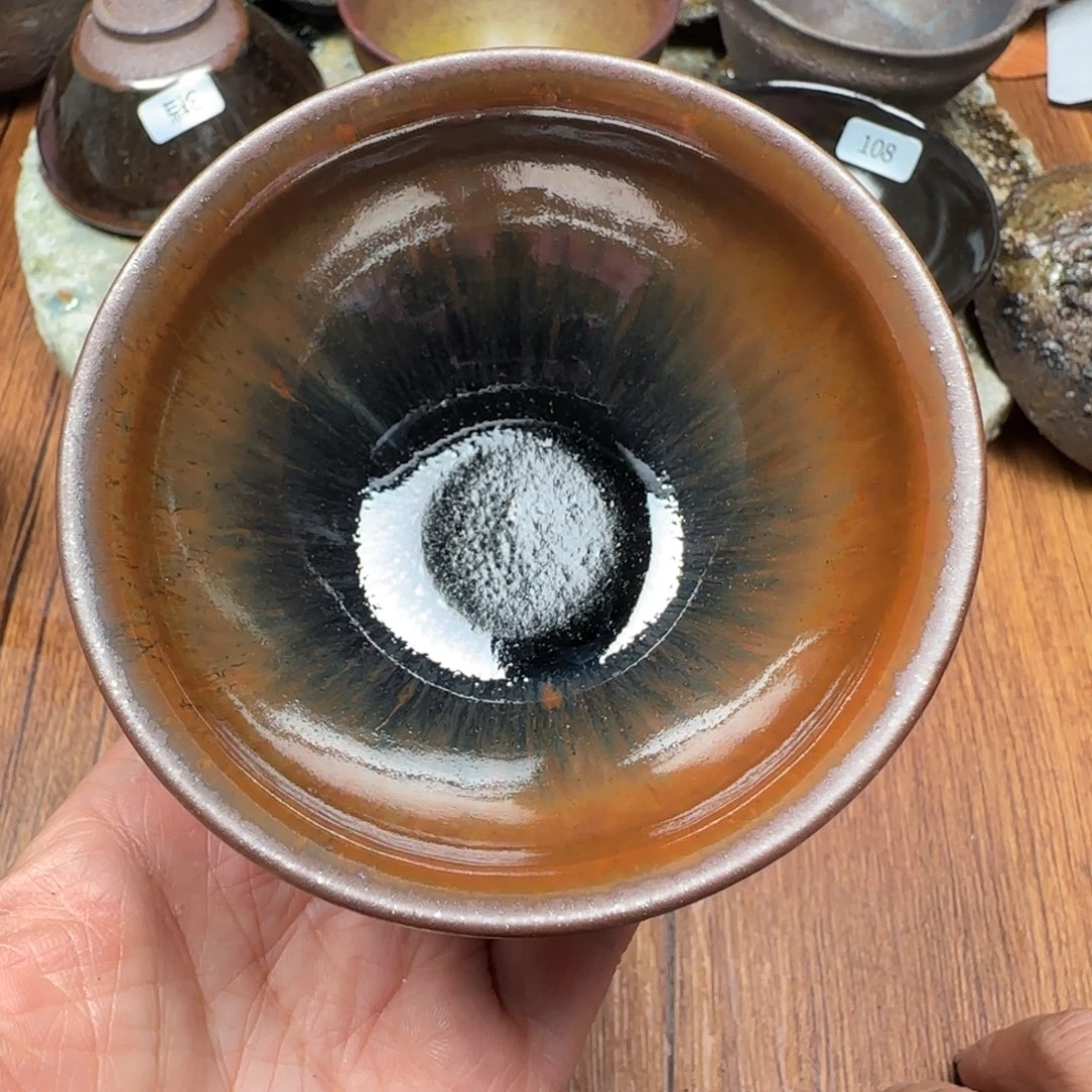 柴烧建盏茶盏茶杯835