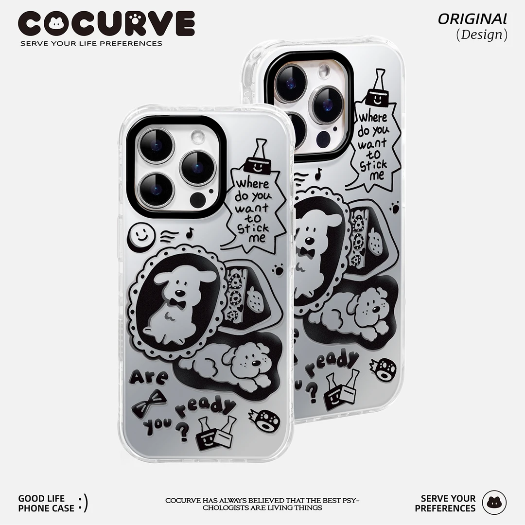 cocurve宠物贴纸双层适用苹果16 15 14promax手机壳新款创意情侣
