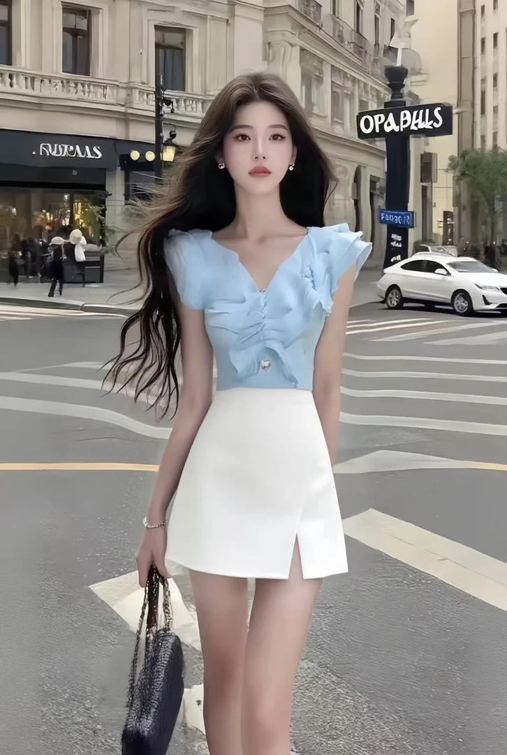 时尚新款轻熟知性V领修身收腰包臀连衣裙女温柔风高级氛围感裙子