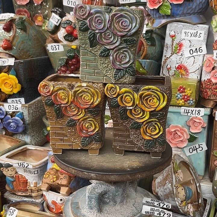 紫砂花盆粗陶材质多肉花盆