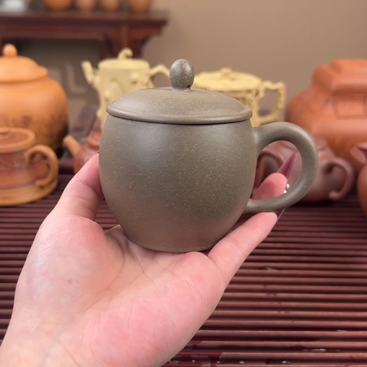 茶壶紫砂鲨皮青小盖杯