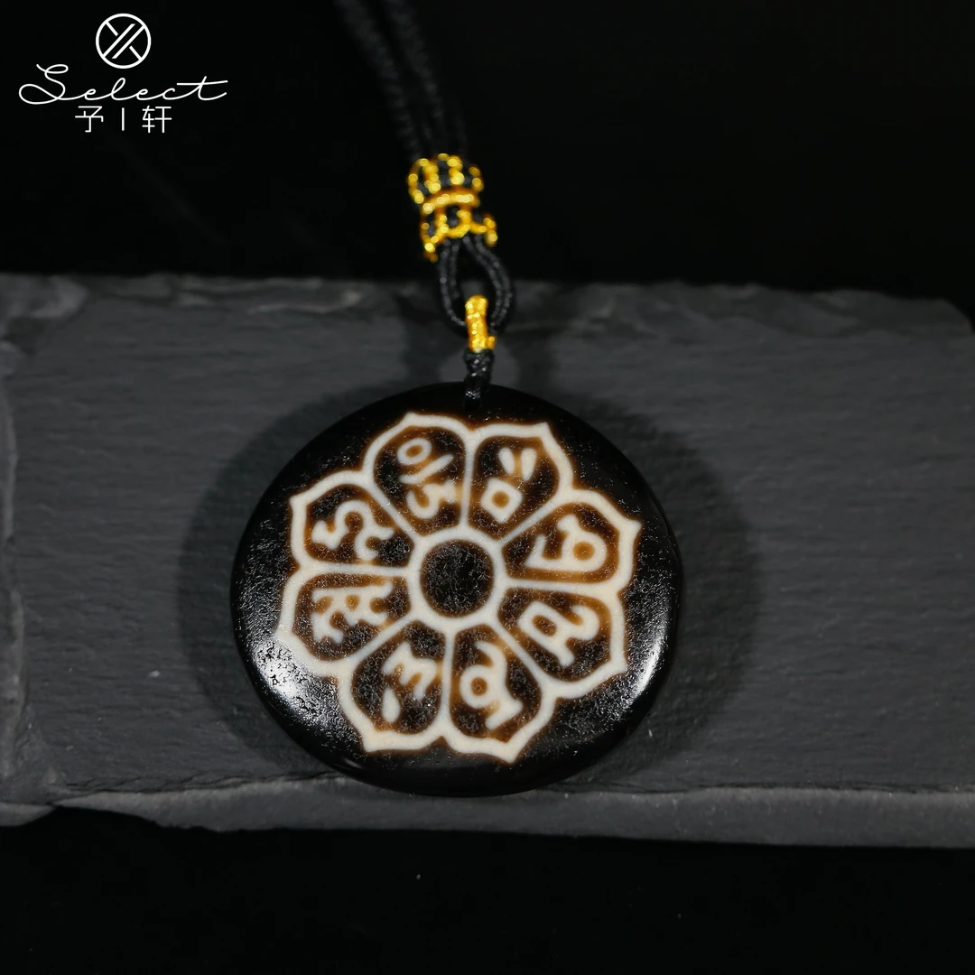 予轩出品；精品一代老台湾上肯超顶財bao天W大板珠50*46mm天珠吊坠