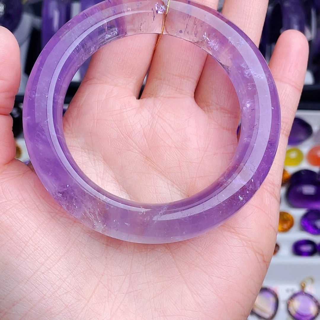 未镶嵌手镯紫晶香**墨天然保真