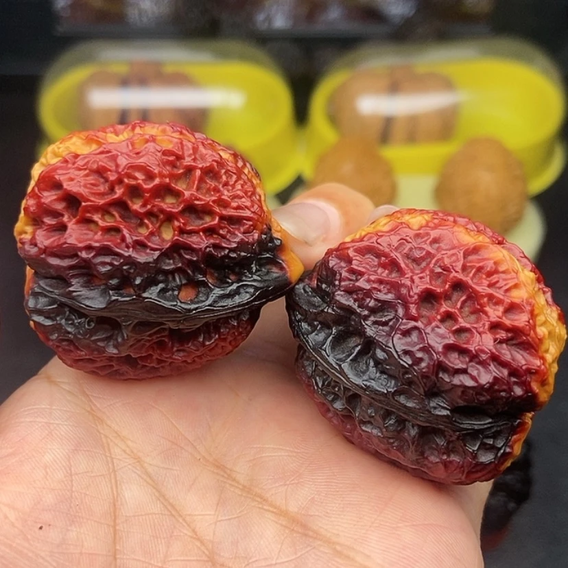 【闪购商品】文玩核桃把件39尺七彩领头羊蟾