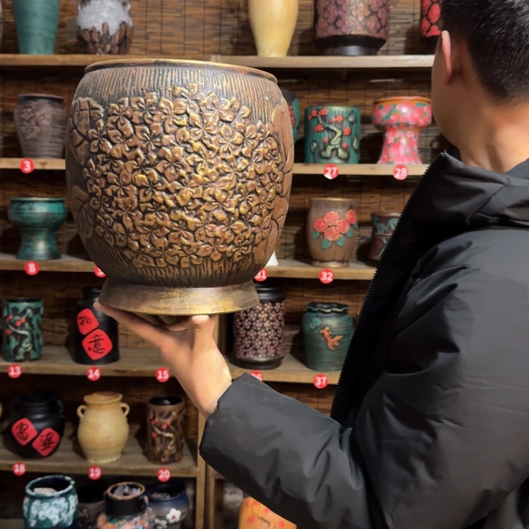 带孔高端浮雕花盆炸炸炸炸