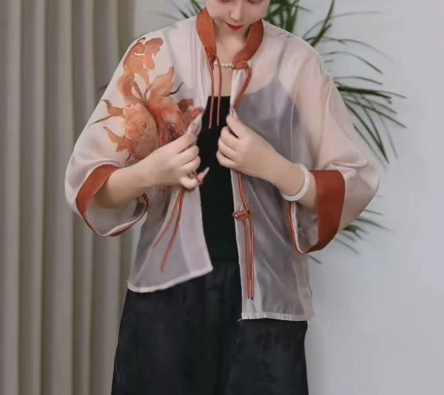 SENBIYAO/森比垚 9997#夏季新款时尚连帽印花休闲防晒衣外套
