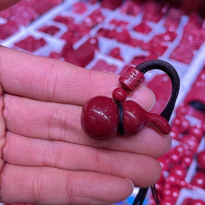 天然辰砂紫金砂葫芦吊坠