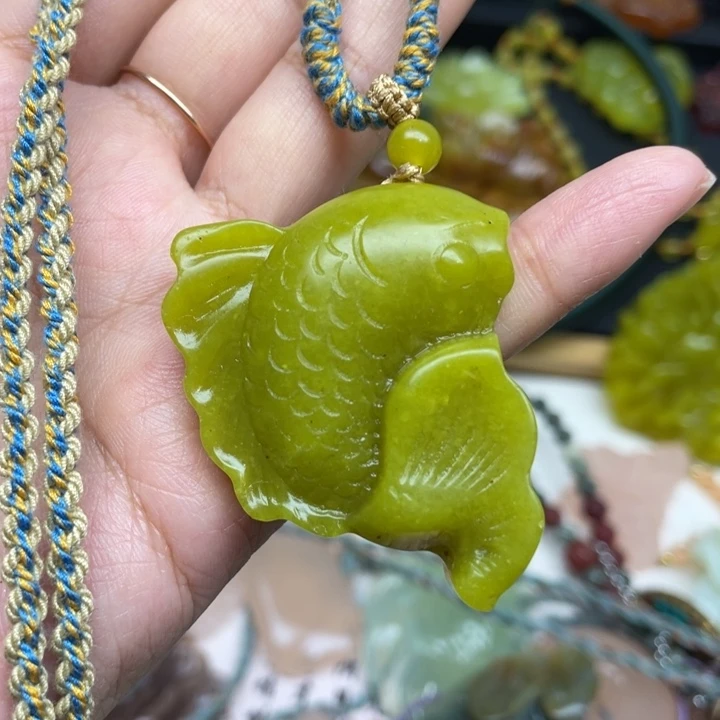 蛇纹石玉未镶嵌吊坠毛衣链锁骨链