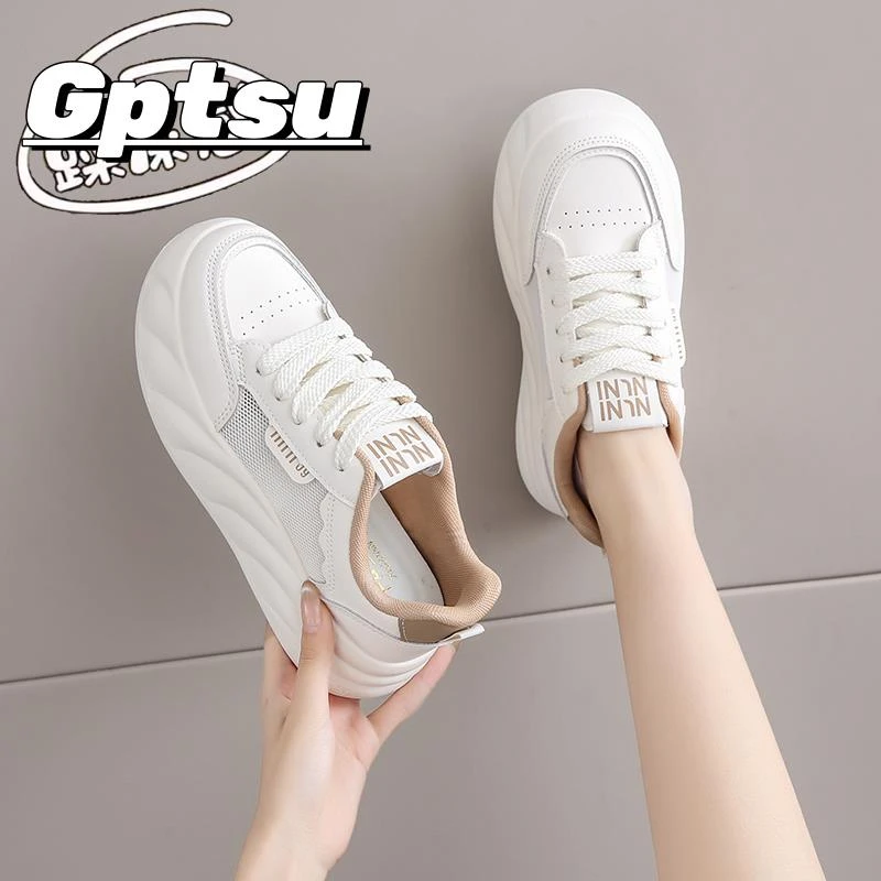 GPTSu踩屎感爆款小白鞋女夏季款透气网面板鞋休闲学生运动鞋薄款