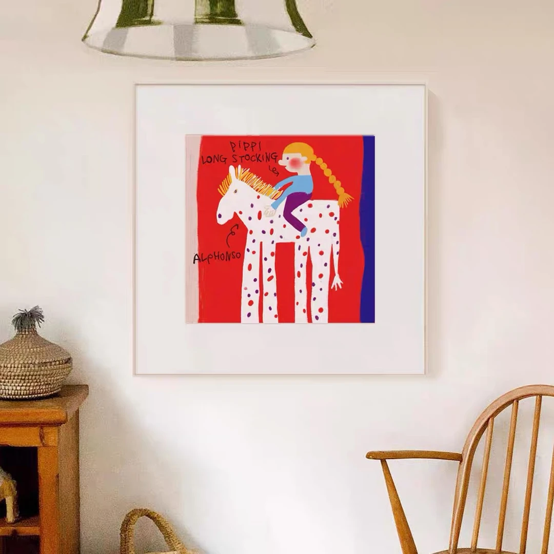 1004儿童房床头挂画装饰画奶油风入户童趣卡通艺术卧室床头5050