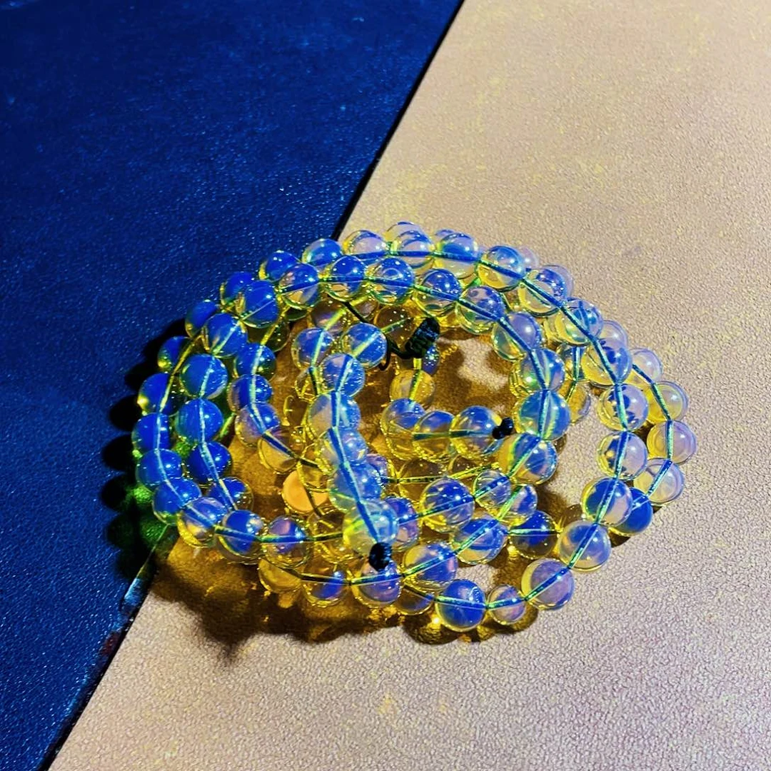 未镶嵌蓝珀裸石7加108毕业品质净水天空蓝