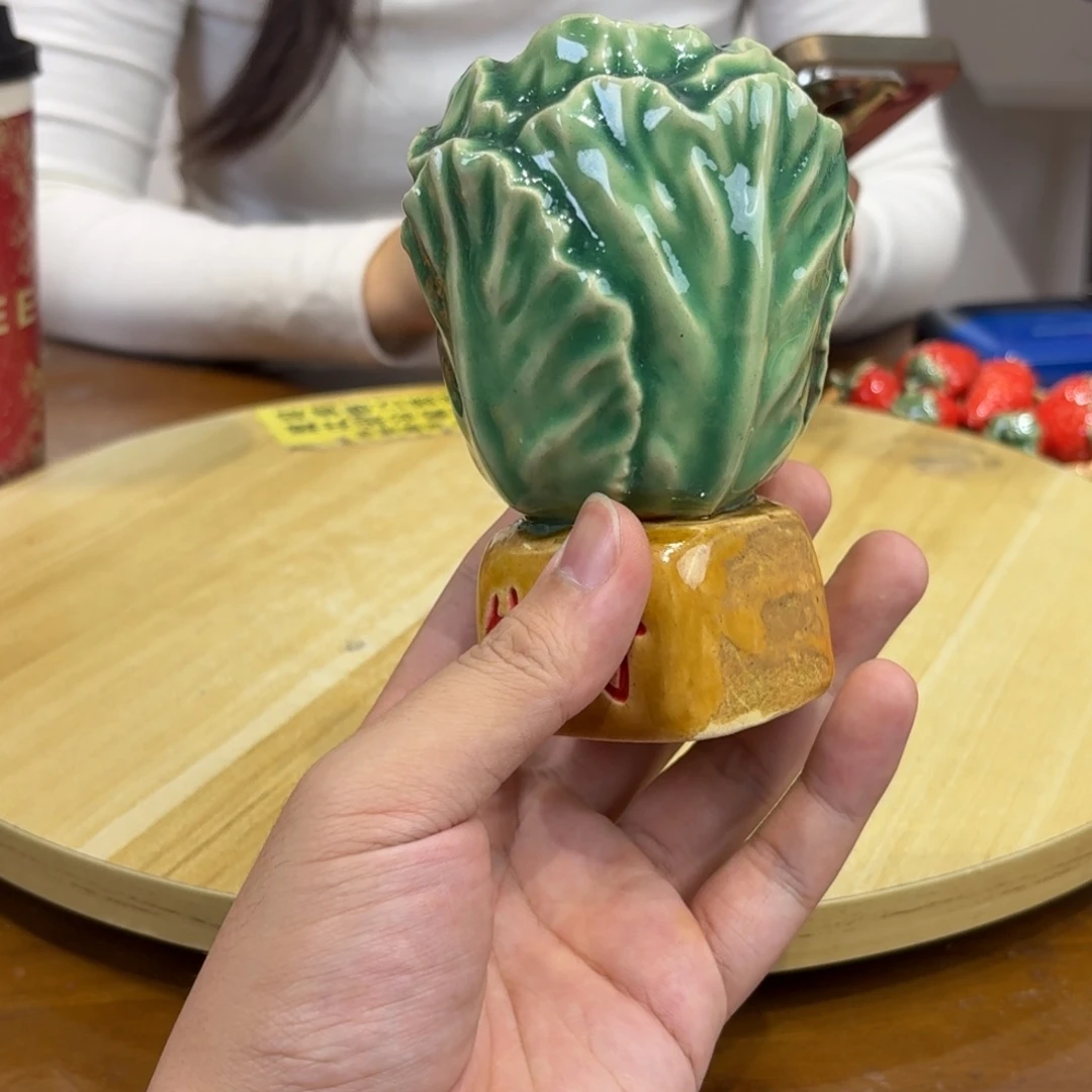陶瓷小生菜摆件陶